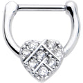 BodyCandy 16G 1/4 Clear CZ Gem Lattice Heart Cartilage Clicker — main product shot