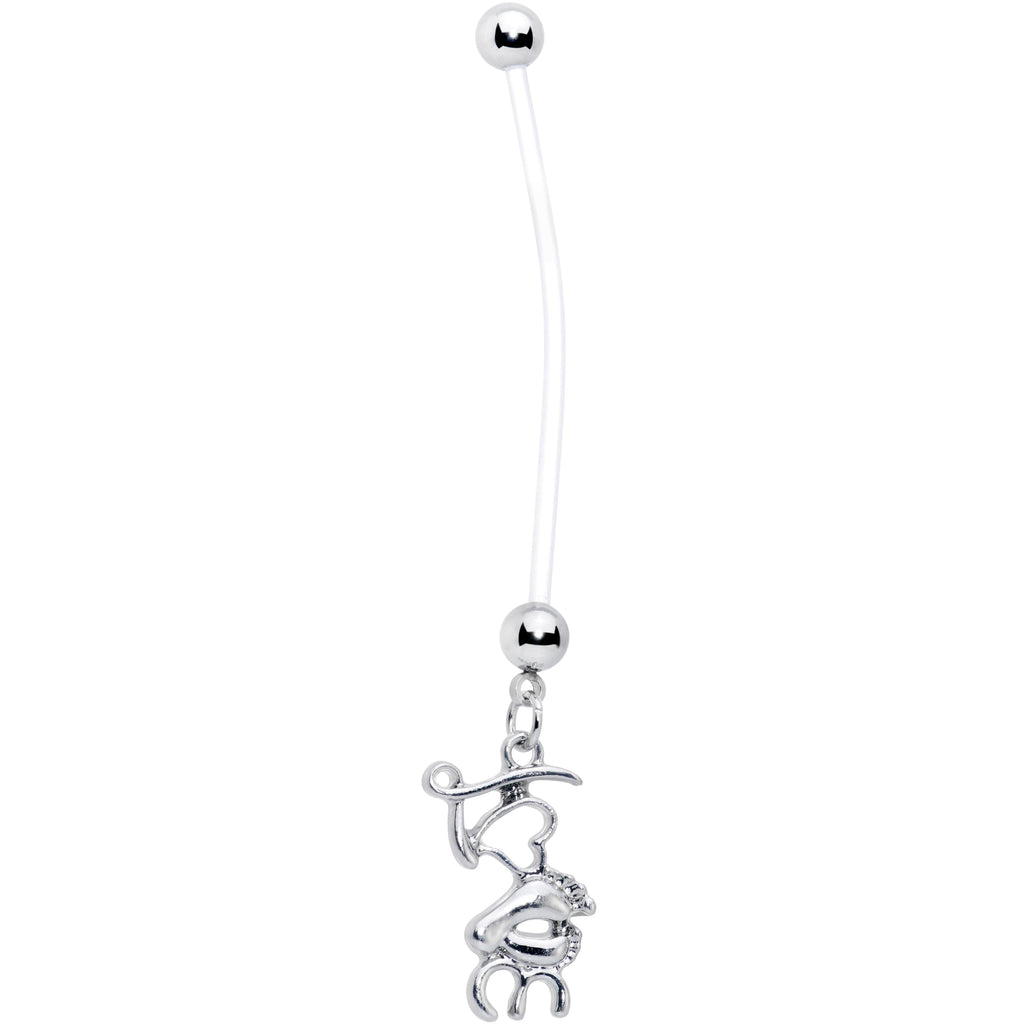 BodyCandy Bioplast PTFE Love Little Baby Feet Dangle Pregnancy Belly Ring — main product shot