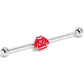 BodyCandy 14G Happy Holiday Red Sweater Industrial Barbell 38mm — main product shot