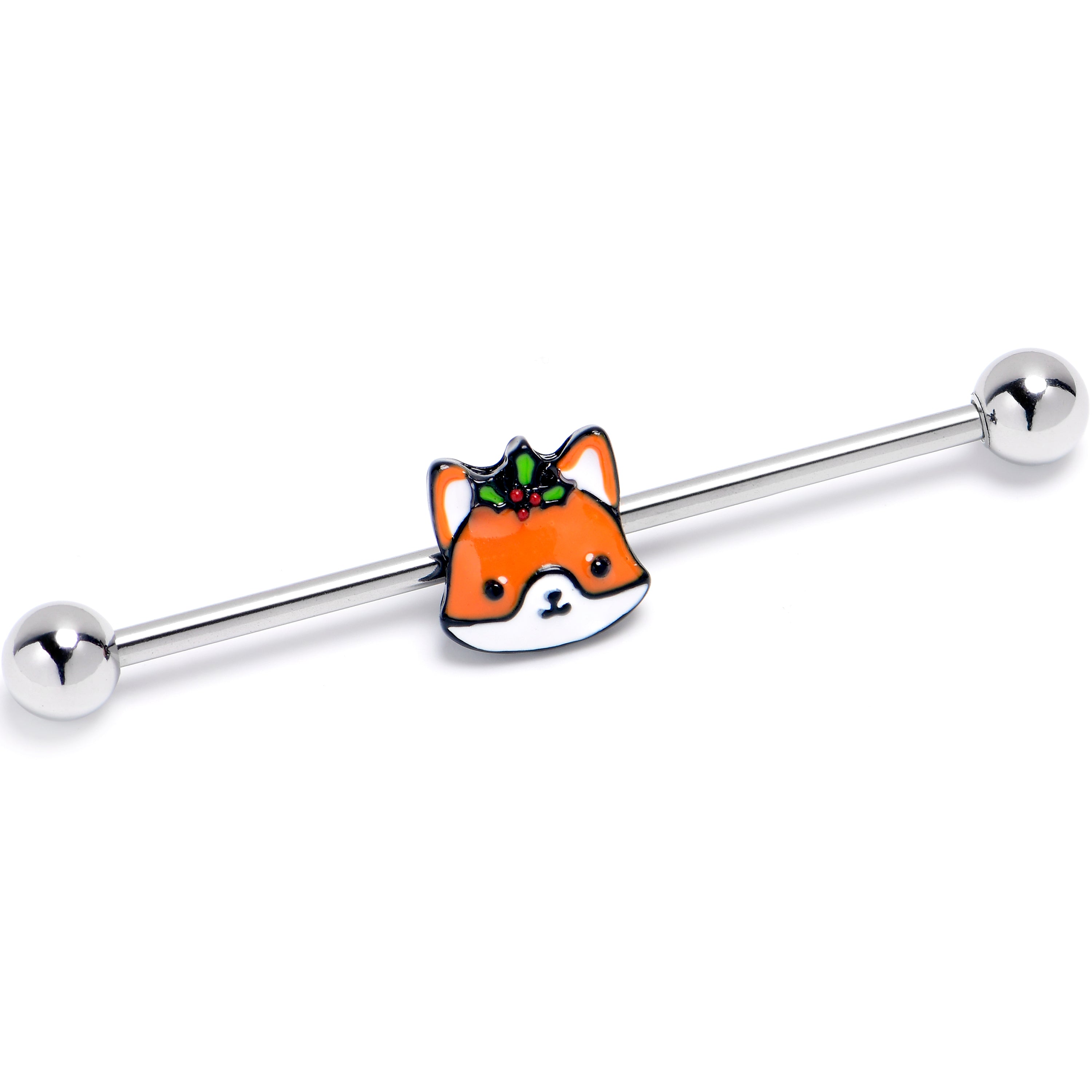 BodyCandy 14G Holly Holiday Fox Industrial Barbell 38mm — main product shot