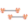 BodyCandy 14G 9/16 Santa's Reindeer Holiday Barbell Nipple Ring Set — main product shot