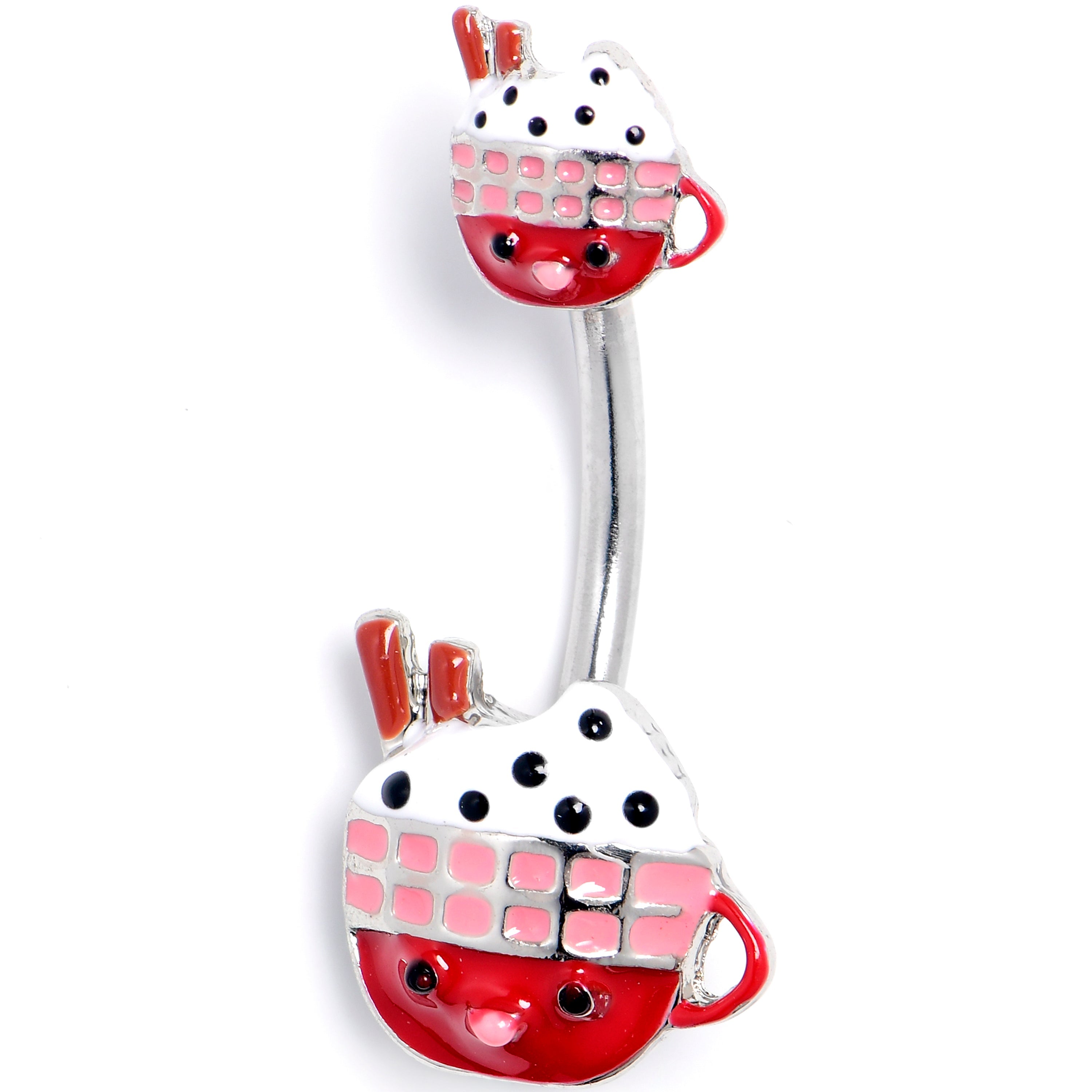 BodyCandy Festive Holiday Cocoa Double Mount Belly Ring — main product shot