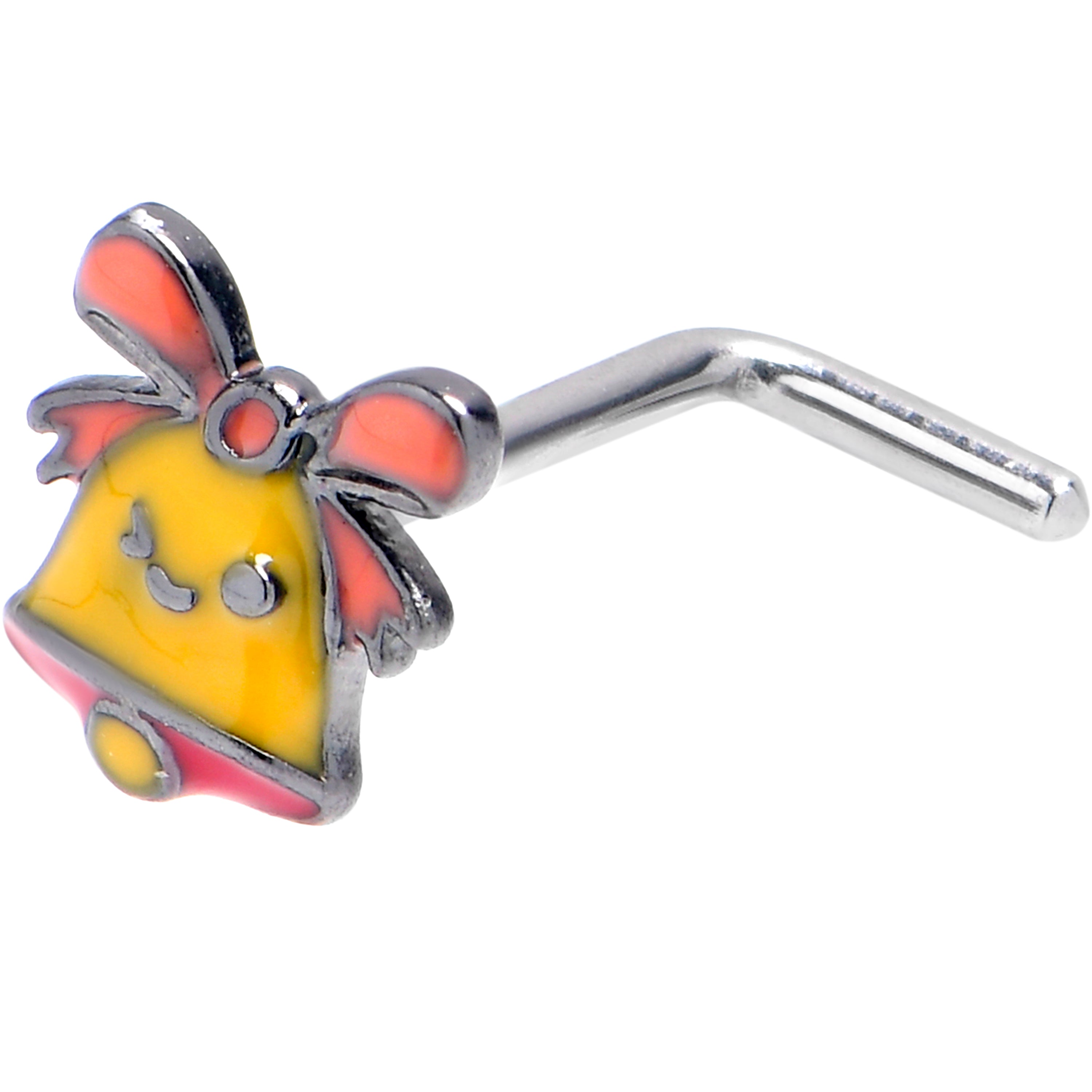 BodyCandy 20G 7mm Holiday Belly Bling L Shape Nose Ring — main product shot