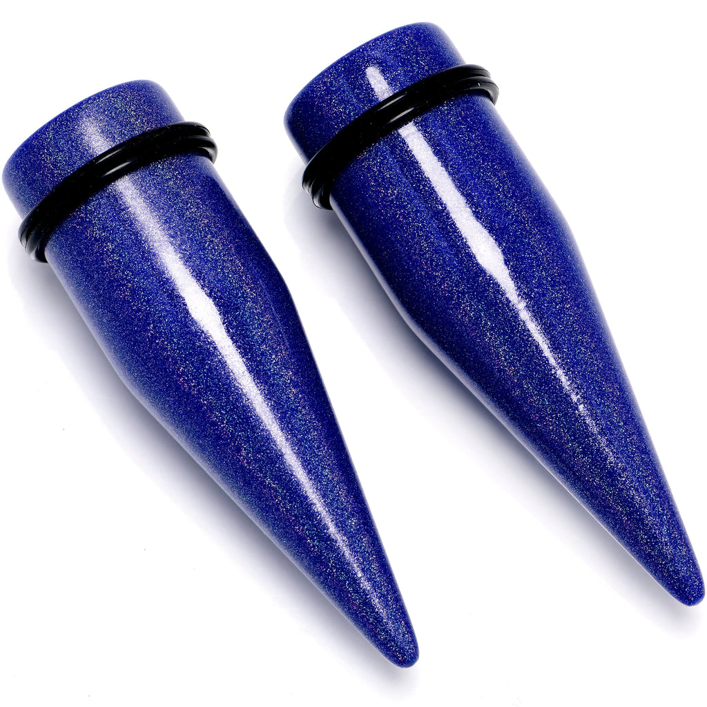 BodyCandy Blue Shimmer Acrylic Straight Taper Set 6mm to 20mm Sizes — packaging