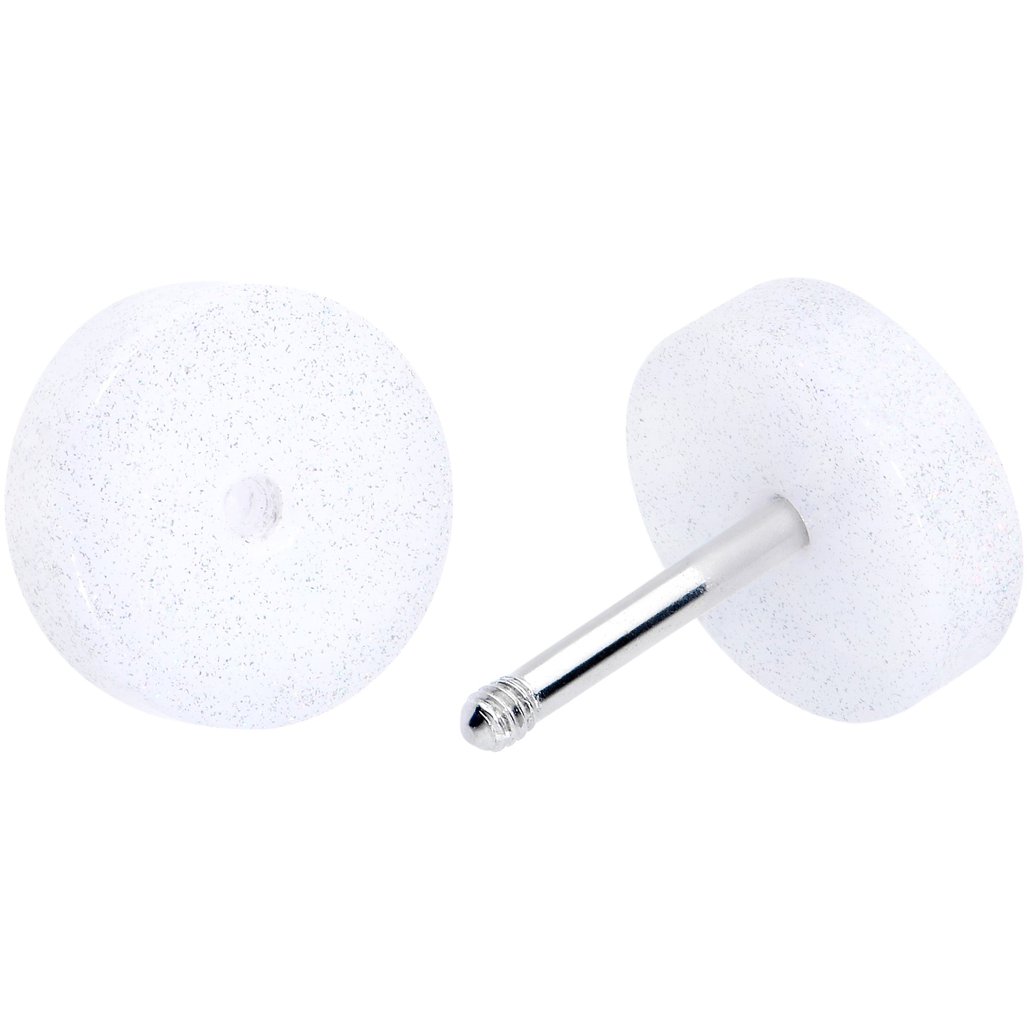 BodyCandy 18G White Shimmer Acrylic Cheater Plug Set — lifestyle context