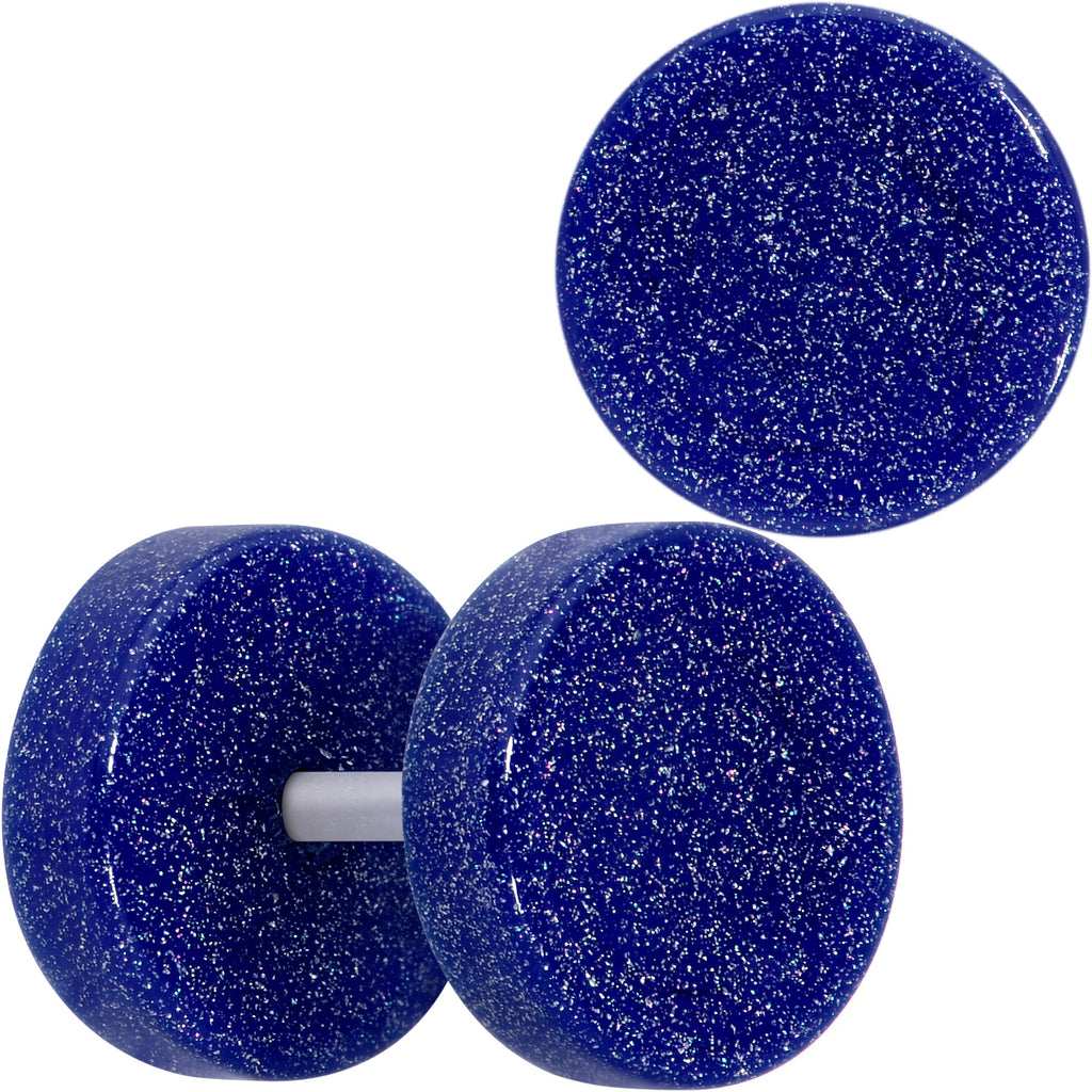BodyCandy 18G Blue Shimmer Acrylic Cheater Plug Set — main product shot
