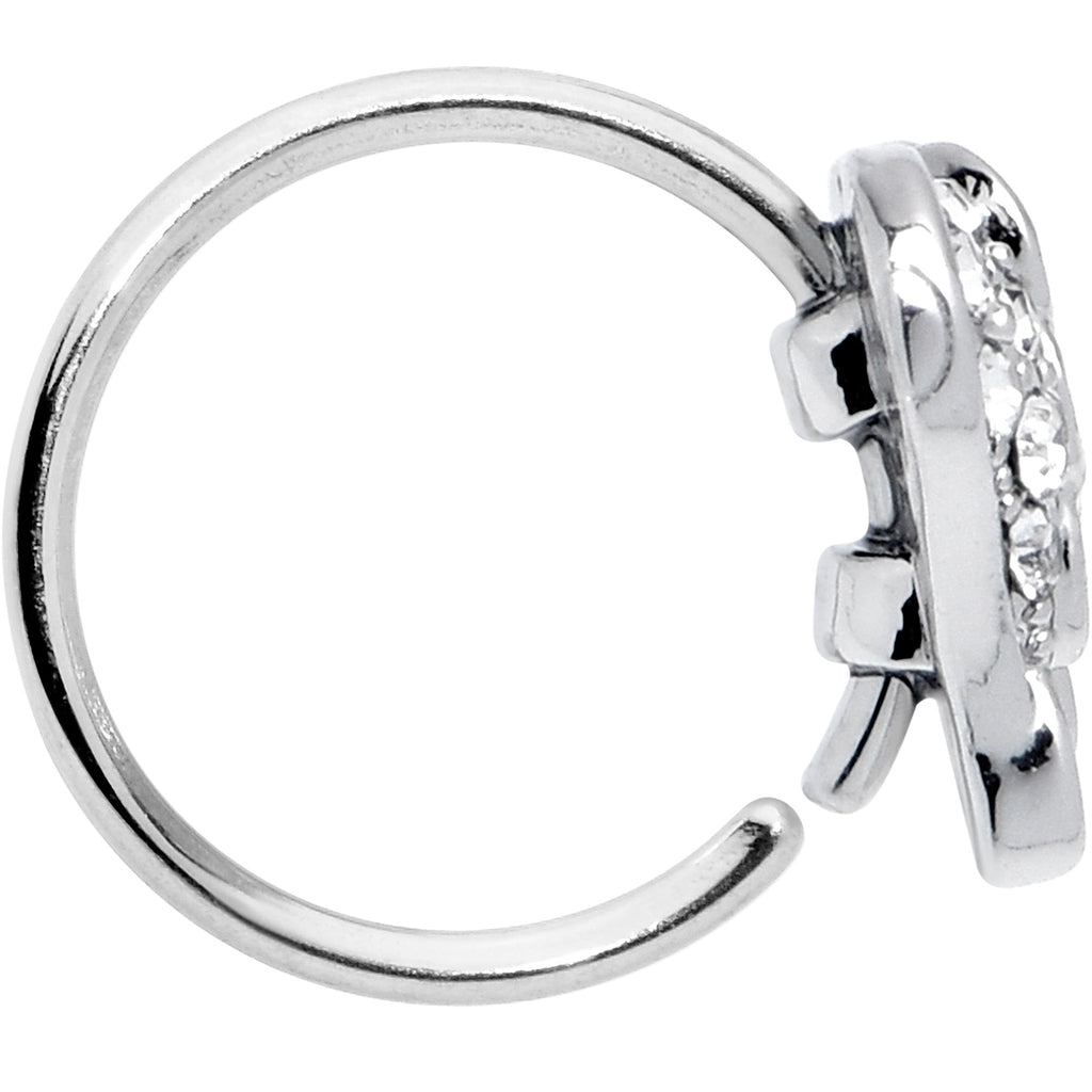 BodyCandy 20G 5/16 Clear Gem Heavenly Heart Angel Wing Black Nose Hoop — lifestyle context