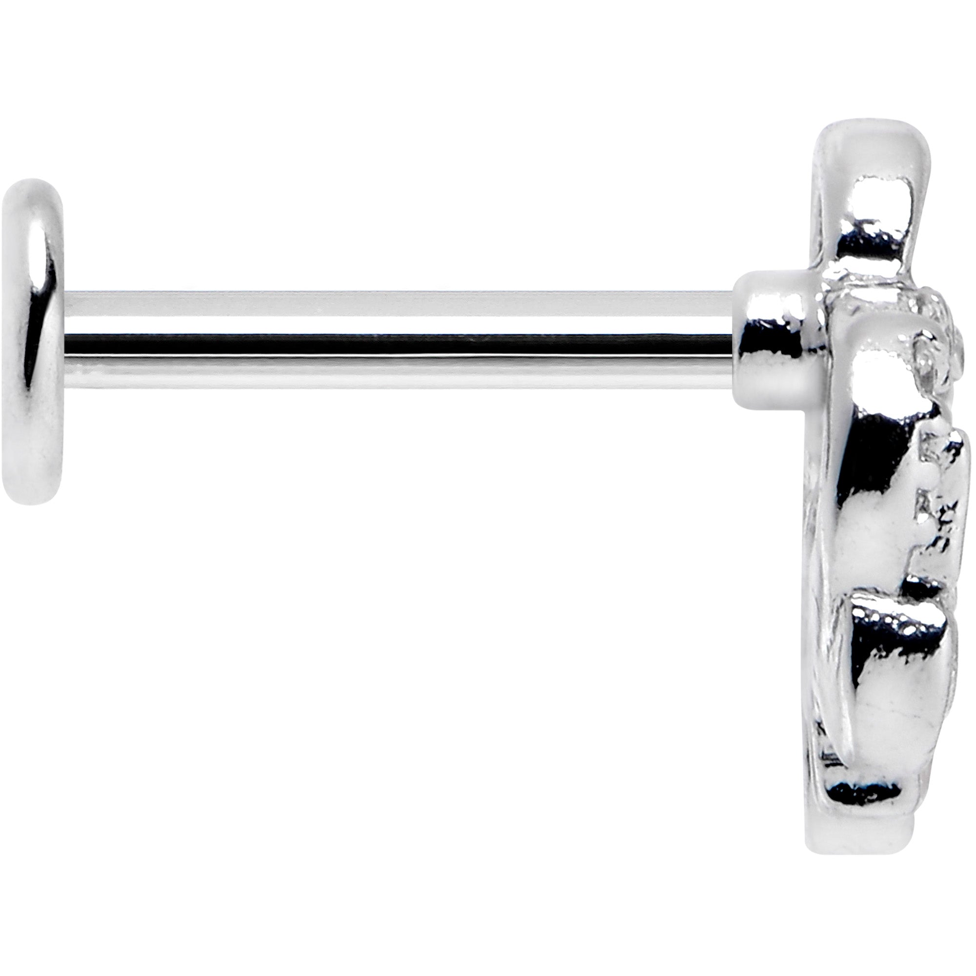 BodyCandy 16G 5/16 Clear CZ Gem Butterfly Rose Blue Internally Threaded Labret — lifestyle context
