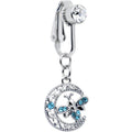 BodyCandy Blue Gem Lunar Dragonfly Fake Clip On Belly Ring — main product shot