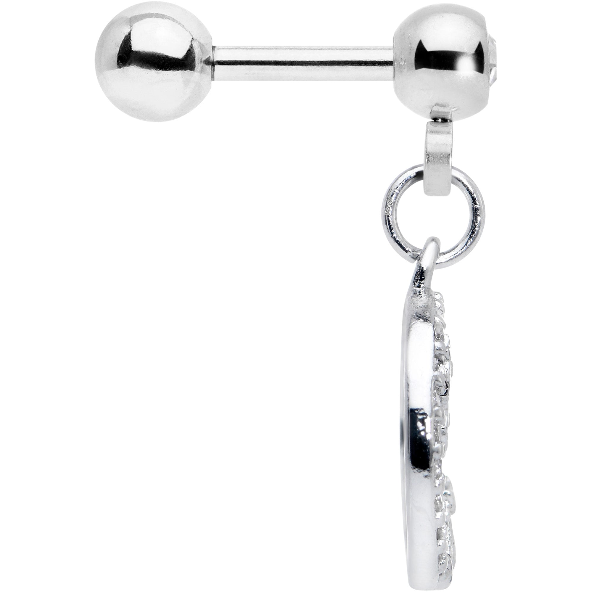 BodyCandy 16G 1/4 Clear Gem Cat Yellow Flowers Dangle Cartilage Earring — lifestyle context