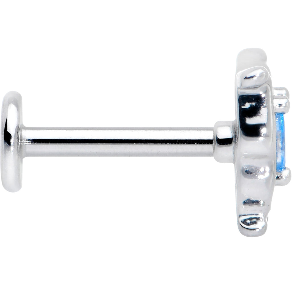 BodyCandy 16G 5/16 Blue Gem Fancy Fab Butterfly Internally Threaded Labret — lifestyle context