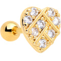 BodyCandy 16G 1/4 Clear Gem Gold Tone Lattice Heart Cartilage Tragus Earring — main product shot