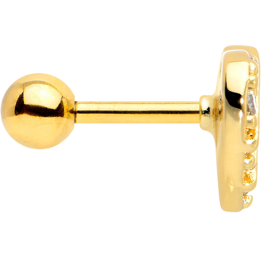BodyCandy 16G 1/4 Clear Gem Gold Tone Lattice Heart Cartilage Tragus Earring — lifestyle context