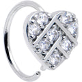 BodyCandy 20G 5/16 Clear CZ Gem Lattice Heart Nose Hoop — main product shot