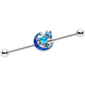 BodyCandy 14G Blue CZ Gem Butterfly Love Heart Industrial Barbell 38mm — main product shot