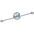 BodyCandy 14G Blue Gem Lunar Dragonfly Industrial Barbell 38mm — main product shot