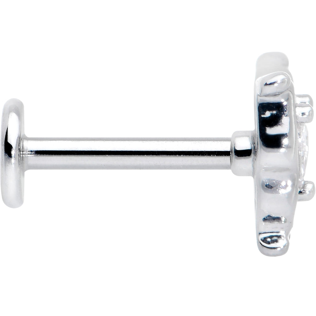 BodyCandy 16G 5/16 Clear Gem Fancy Fab Butterfly Internally Threaded Labret — lifestyle context