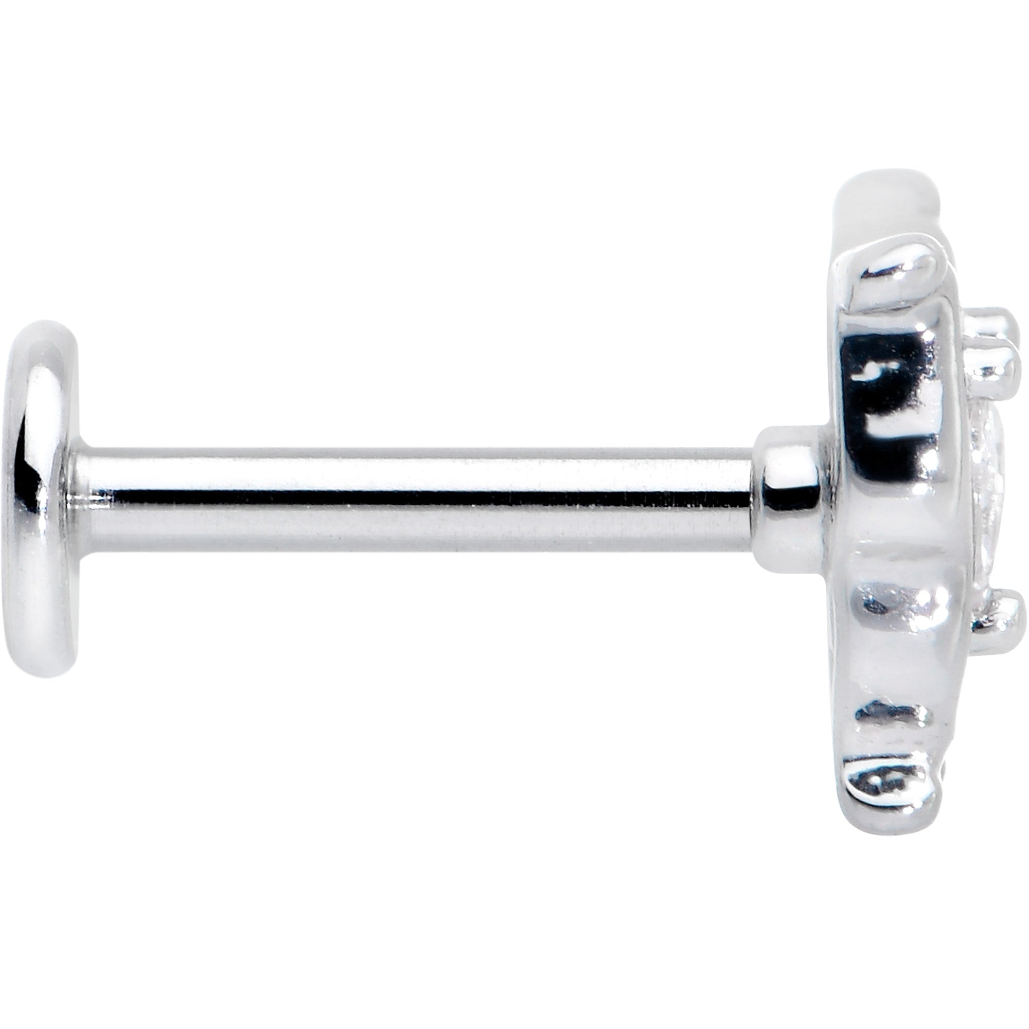 BodyCandy 16G 5/16 Clear Gem Fancy Fab Butterfly Internally Threaded Labret — lifestyle context