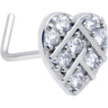 BodyCandy 20G 7mm Clear CZ Gem Lattice Heart L Shape Nose Ring — main product shot