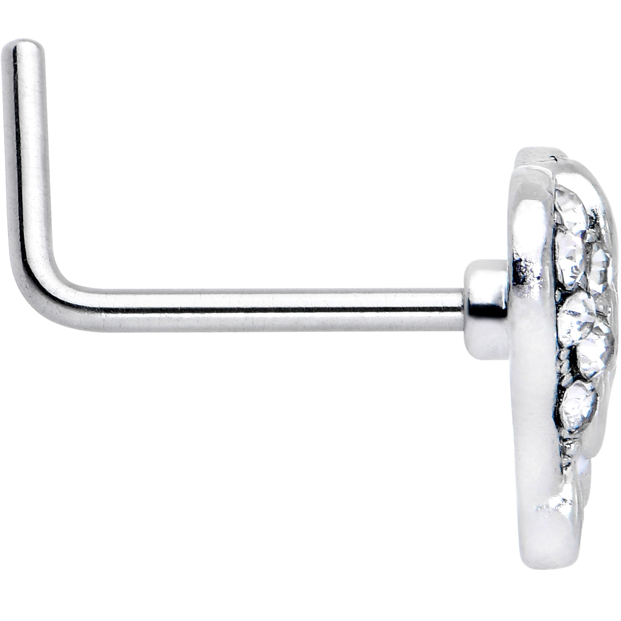 BodyCandy 20G 7mm White Heavenly Heart Angel Wing L Shape Nose Ring — lifestyle context
