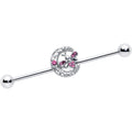 BodyCandy 14G Pink Gem Lunar Dragonfly Industrial Barbell 38mm — main product shot