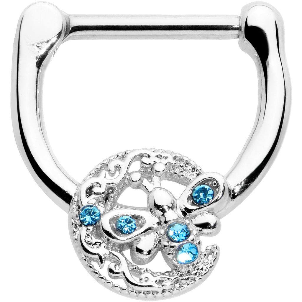 BodyCandy 16G 5/16 Blue Gem Lunar Dragonfly Cartilage Clicker — main product shot