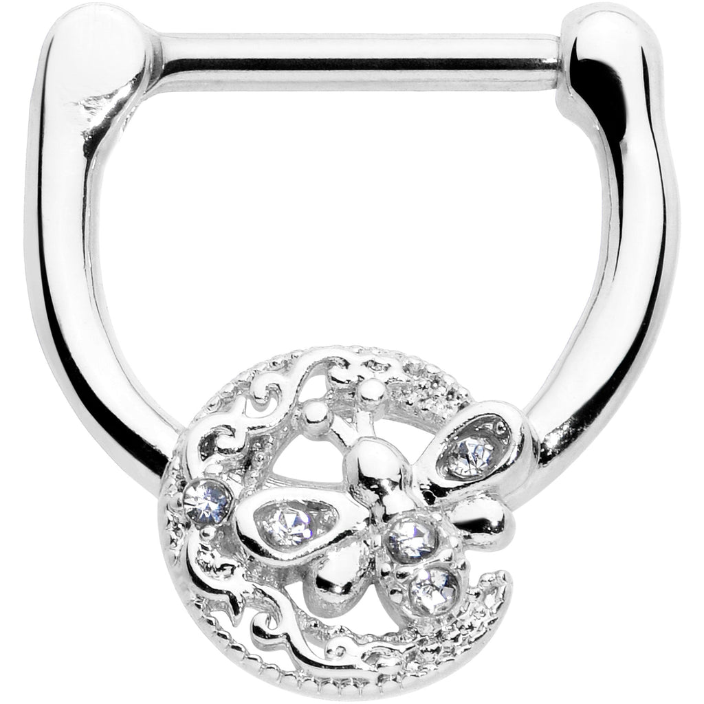 BodyCandy 16G 5/16 Clear Gem Lunar Dragonfly Cartilage Clicker — main product shot
