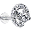 BodyCandy 16G 5/16 Clear Gem Lunar Dragonfly Internally Threaded Labret Tragus — main product shot