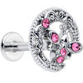 BodyCandy 16G 5/16 Pink Gem Lunar Dragonfly Internally Threaded Labret Tragus — main product shot