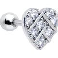 BodyCandy 16G 1/4 Clear CZ Gem Lattice Heart Cartilage Tragus Earring — main product shot