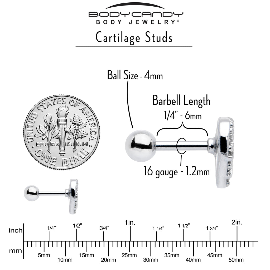 BodyCandy 16G 1/4 Clear CZ Gem Lattice Heart Cartilage Tragus Earring — lifestyle context