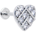 BodyCandy 16G 5/16 Clear CZ Gem Lattice Hear Internally Threaded Labret — main product shot