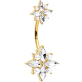 BodyCandy Clear Gem Gold Tone Star Power Double Mount Belly Ring — main product shot