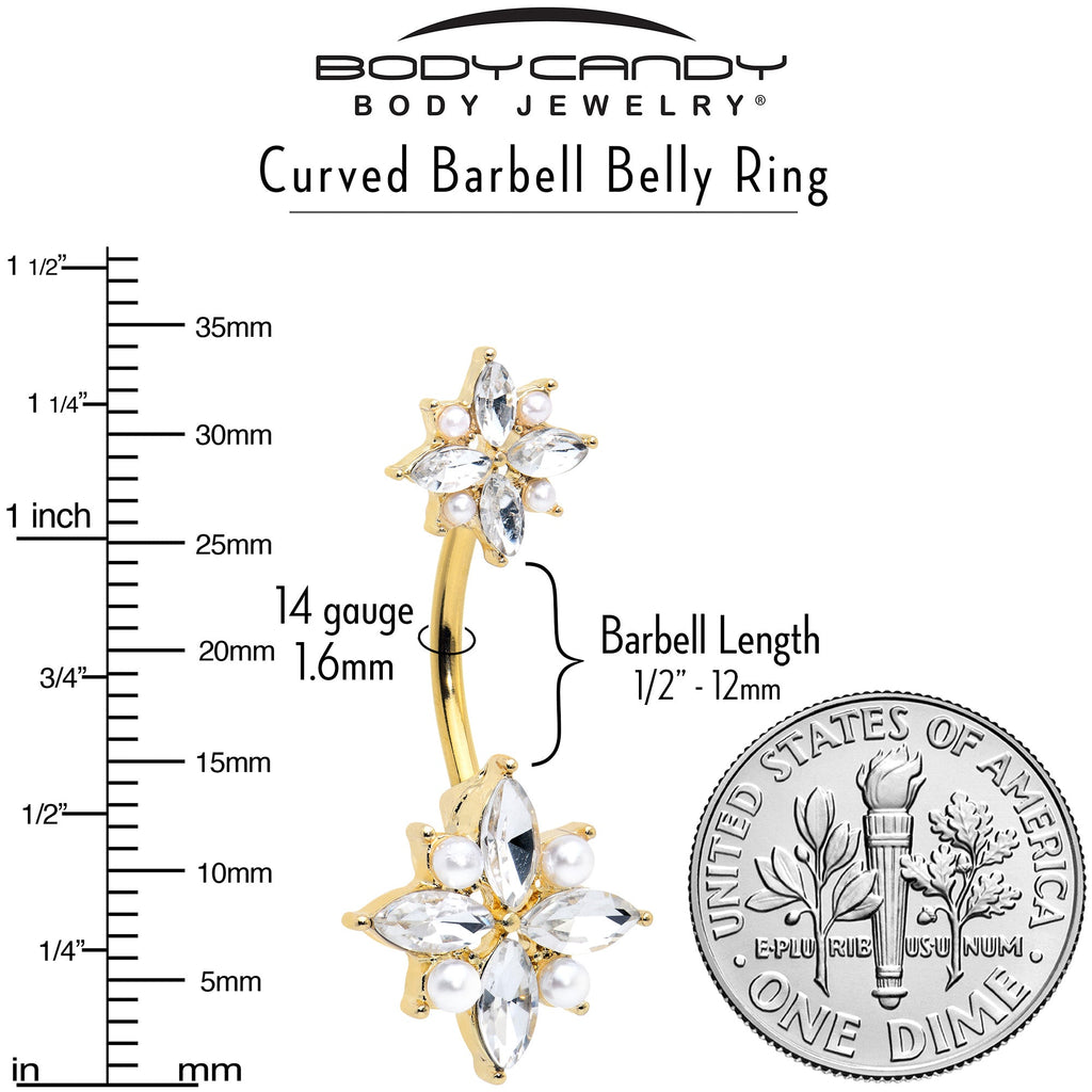 BodyCandy Clear Gem Gold Tone Star Power Double Mount Belly Ring — alternative angle