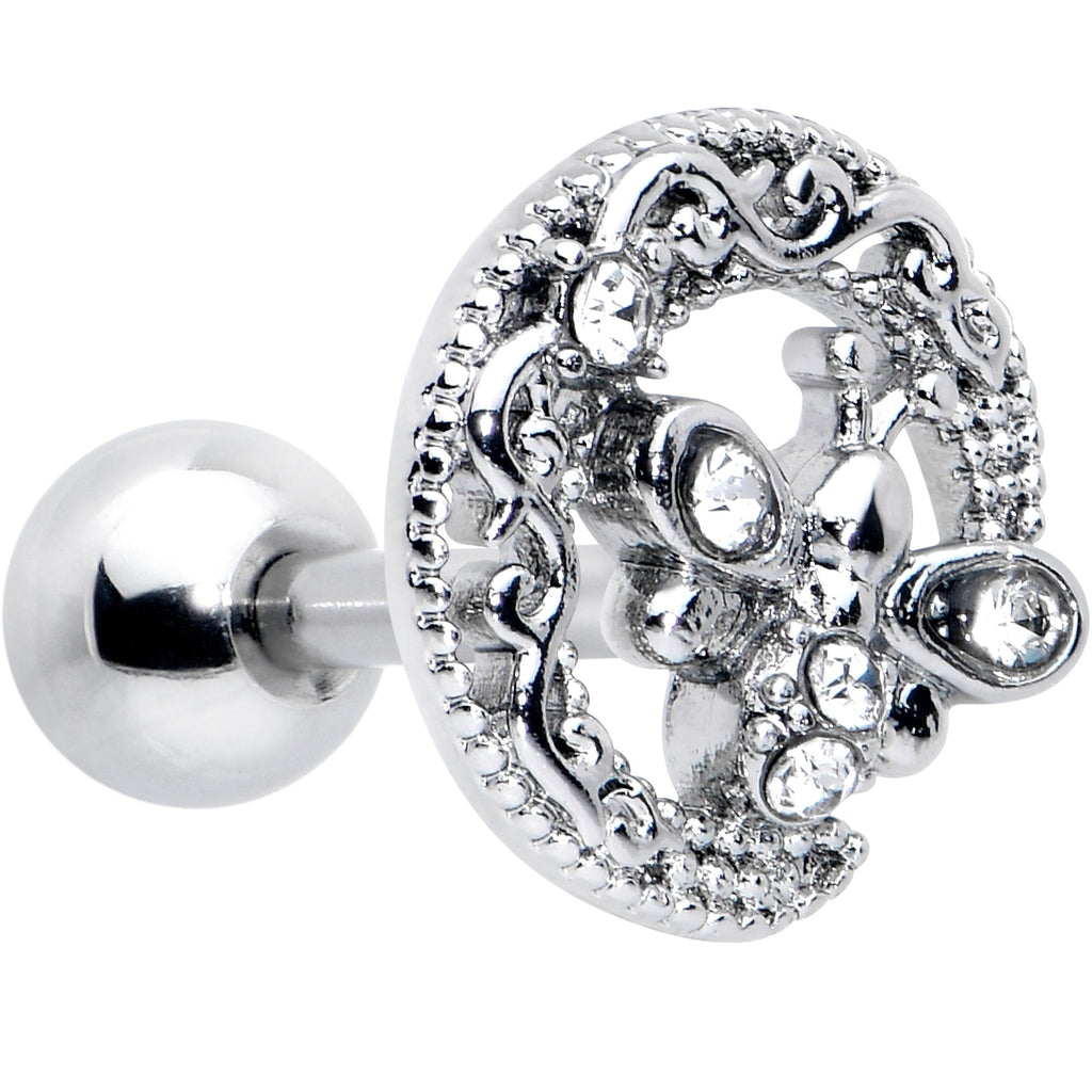 BodyCandy 16G 1/4 Clear Gem Lunar Dragonfly Cartilage Tragus Earring — main product shot