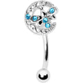 BodyCandy 16G 5/16 Blue Gem Lunar Dragonfly Curved Eyebrow Ring — main product shot