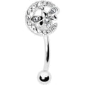 BodyCandy 16G 5/16 Clear Gem Lunar Dragonfly Curved Eyebrow Ring — main product shot