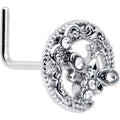 BodyCandy 20G 7mm Clear Gem Lunar Dragonfly L Shape Nose Ring — main product shot