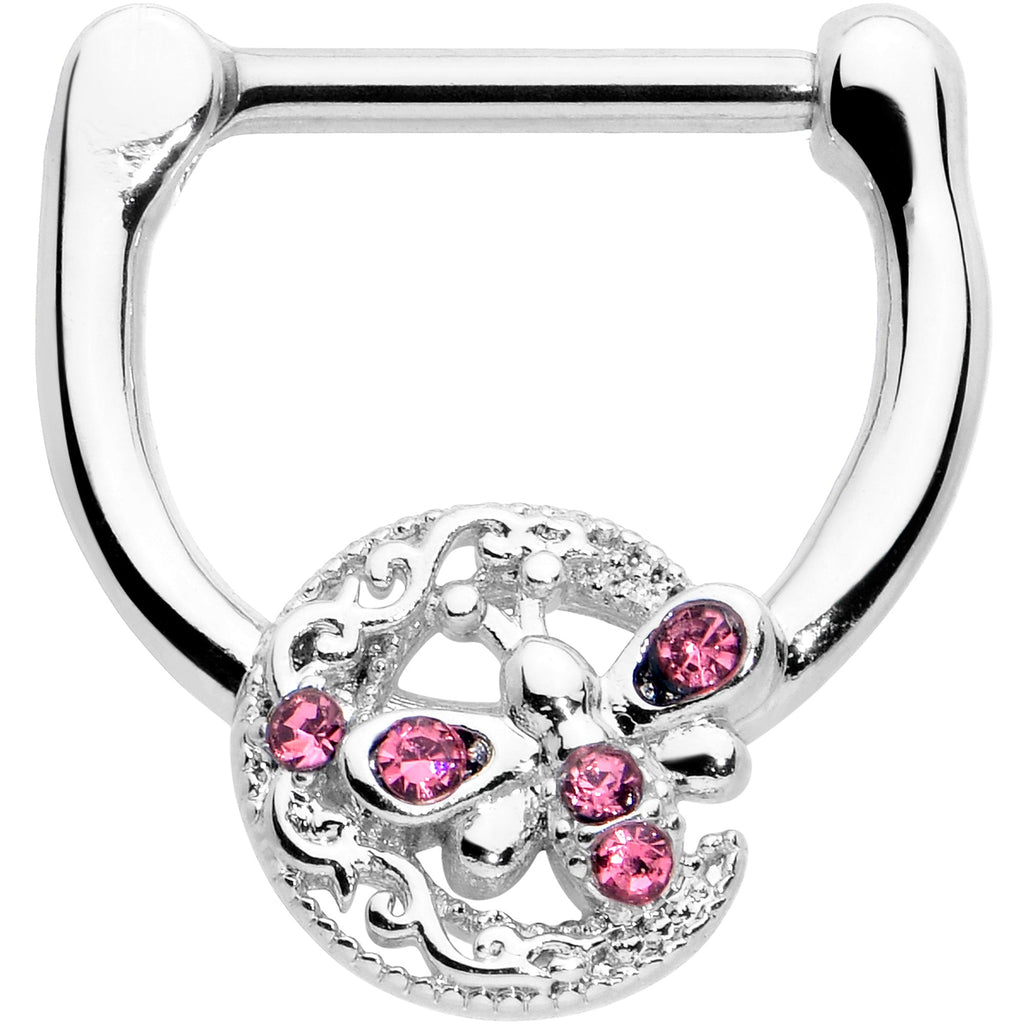 BodyCandy 16G 5/16 Pink Gem Lunar Dragonfly Cartilage Clicker — main product shot