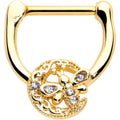 BodyCandy 16G 5/16 Clear Gem Gold Tone Lunar Dragonfly Cartilage Clicker — main product shot