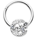 BodyCandy 16G 3/8 Clear Gem Lunar Dragonfly Hinged Segment Ring — main product shot