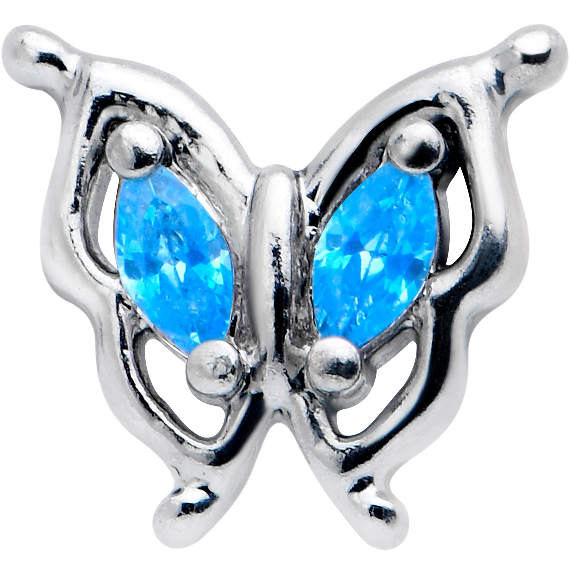 BodyCandy 20G 5/16 Blue Gem Fancy Fab Butterfly Nose Hoop — lifestyle context