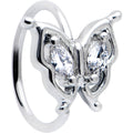 BodyCandy 20G 5/16 Clear Gem Fancy Fab Butterfly Nose Hoop — main product shot