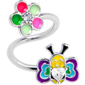 BodyCandy 14G 3/8 Clear CZ Gem Butterfly Love Bug Spiral Twister Belly Ring — main product shot