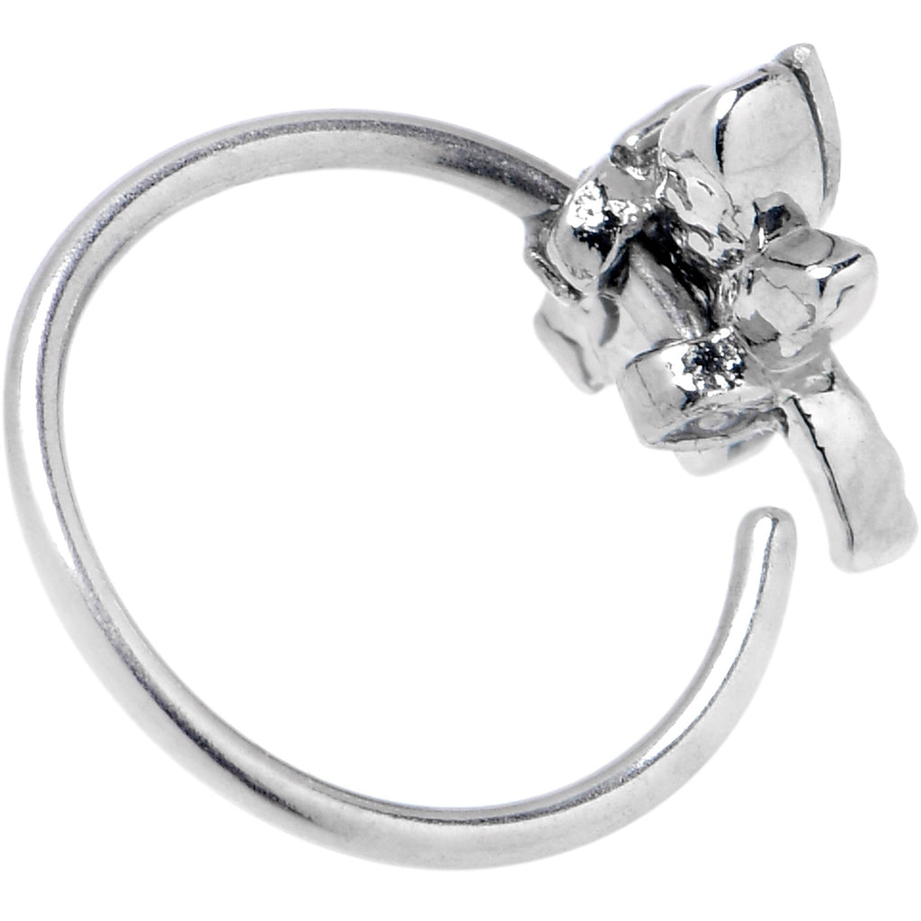 BodyCandy 20G 5/16 Aurora CZ Gem Understated Dragonfly Nose Hoop — back view