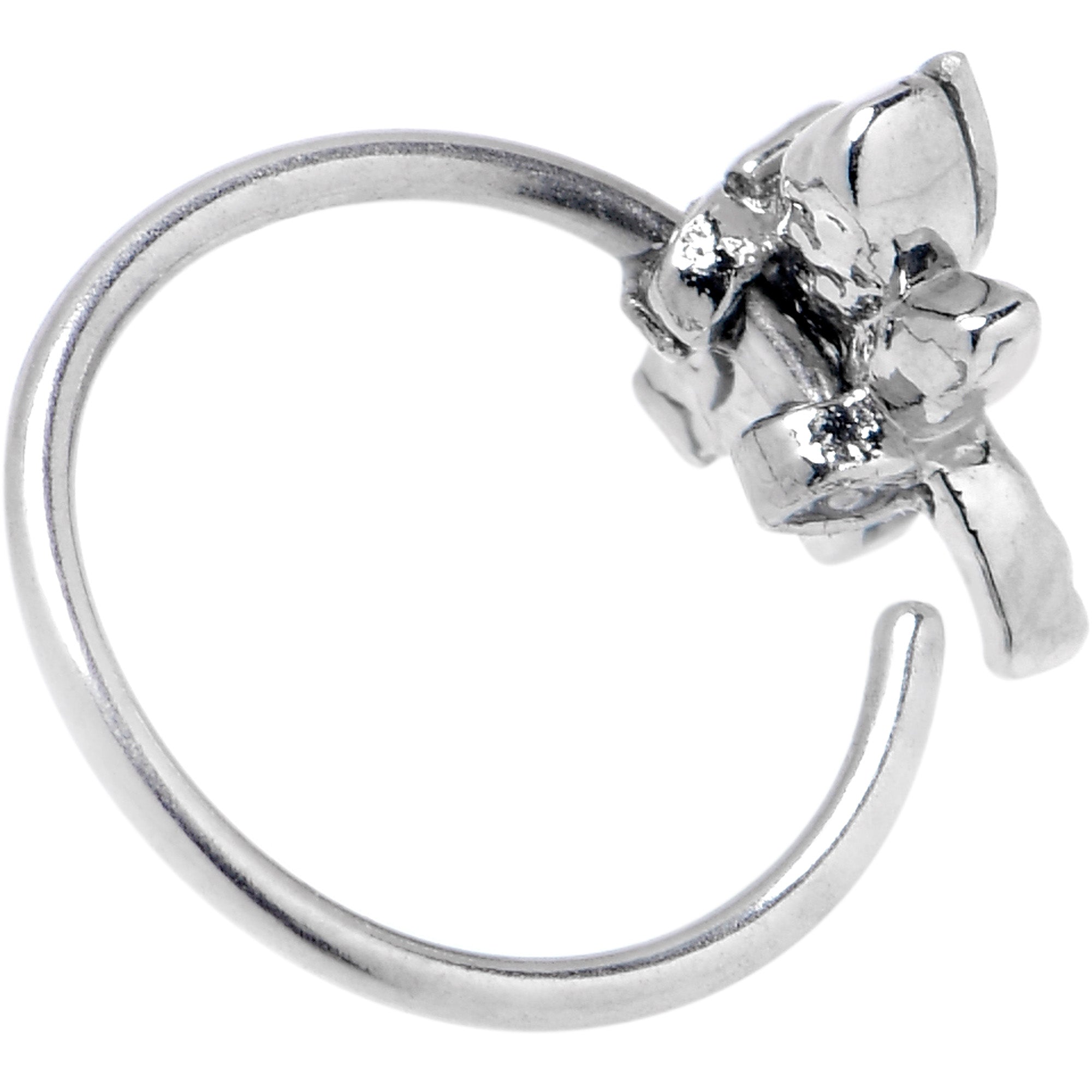 BodyCandy 20G 5/16 Aurora CZ Gem Understated Dragonfly Nose Hoop — back view