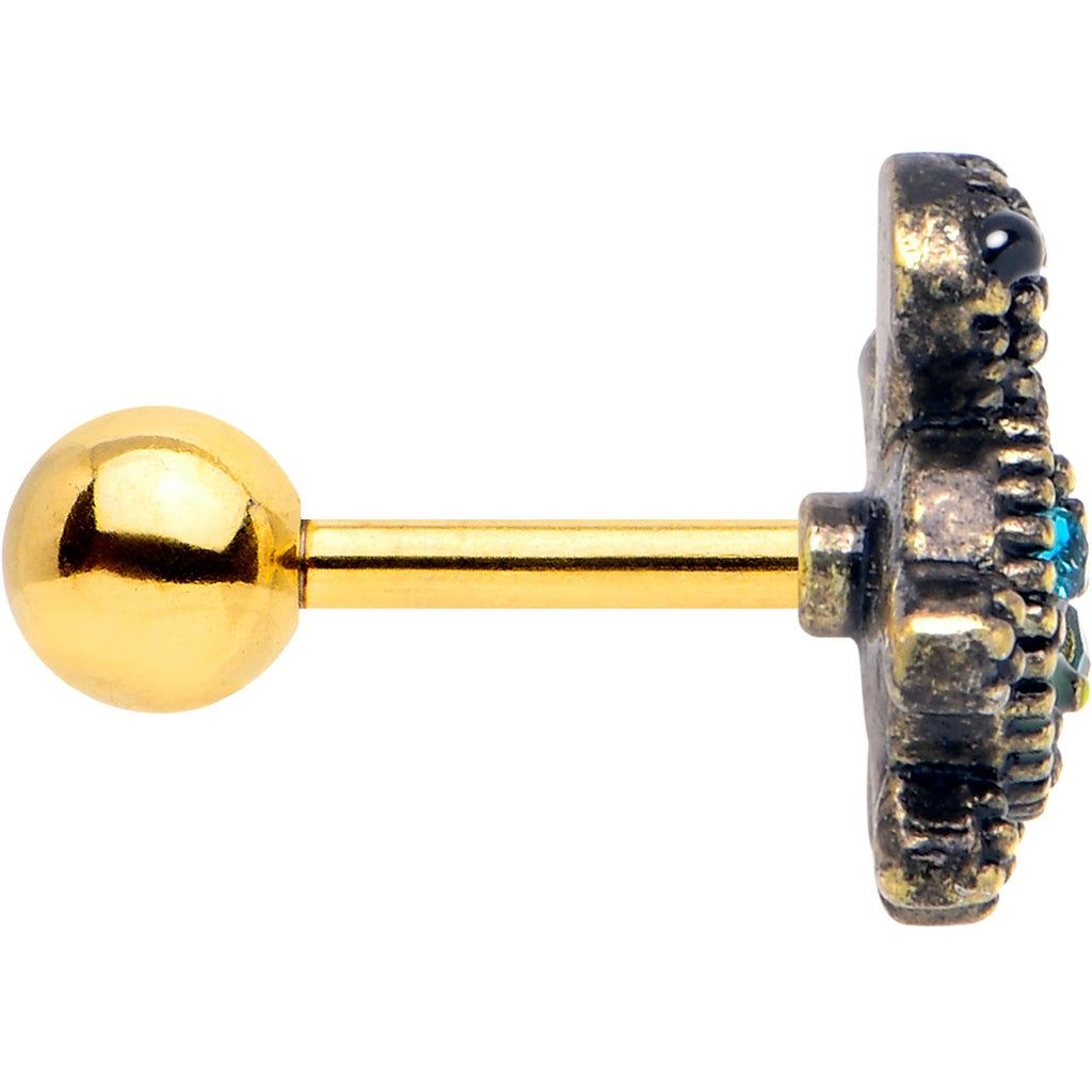 BodyCandy 16G 1/4 Blue Gem Gold Hue Sweet Sea Turtle Cartilage Tragus Earring — lifestyle context