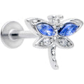 BodyCandy 16G 5/16 Blue CZ Gem Dragonfly Style Labret Monroe Tragus — main product shot