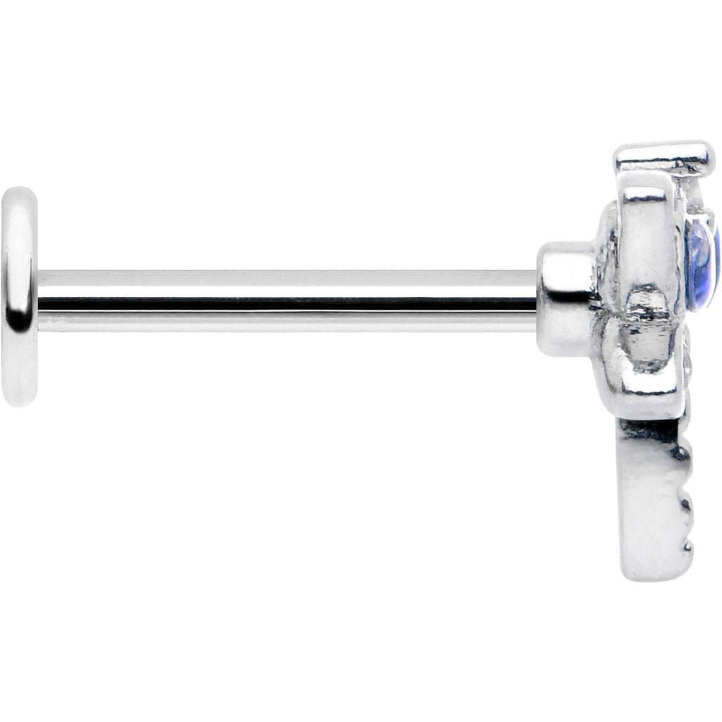 BodyCandy 16G 5/16 Blue CZ Gem Dragonfly Style Labret Monroe Tragus — lifestyle context