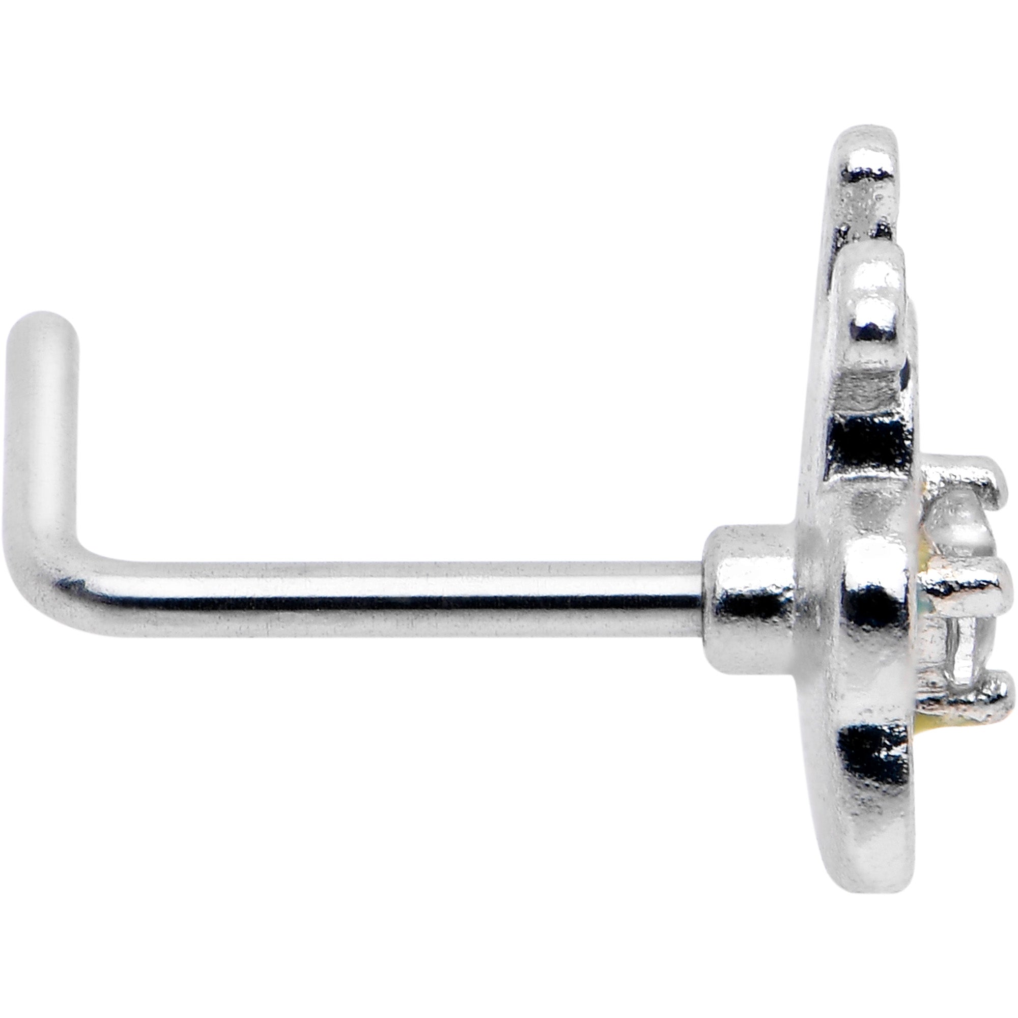 BodyCandy 20G 7mm Clear CZ Gem Butterfly Love Bug L Shape Nose Ring — lifestyle context